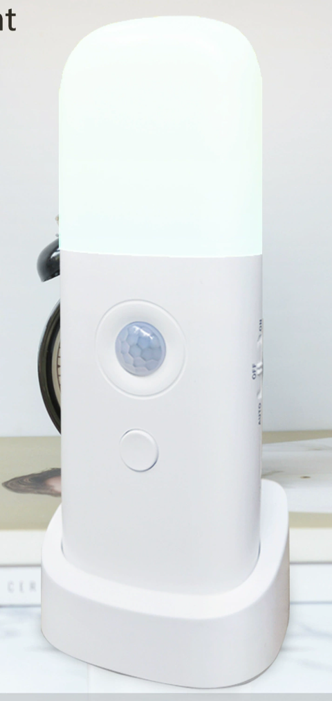 LED-Bewegungsmelder-Nachtlicht USB wiederaufladbar - dimmbar, tragbar, aktivierte Nachttischlampe für Kinderzimmer, Schlafzimmer, Flur - ideale Beleuchtungslösung für Sicherheit und Komfort von Kindern