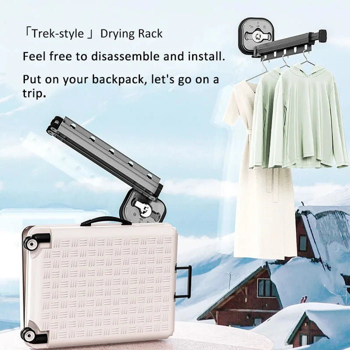 Retractable Wall-Mounted Clothes Drying Rack — Foldable Aluminium, Space-Saving