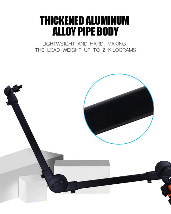 360° Rotating Microphone Boom Arm — Adjustable Aluminium Desk Stand for Streaming