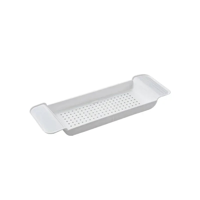 Extendable Bath Tray — Adjustable Bathtub Shelf, Towel & Book Holder (White or Black)