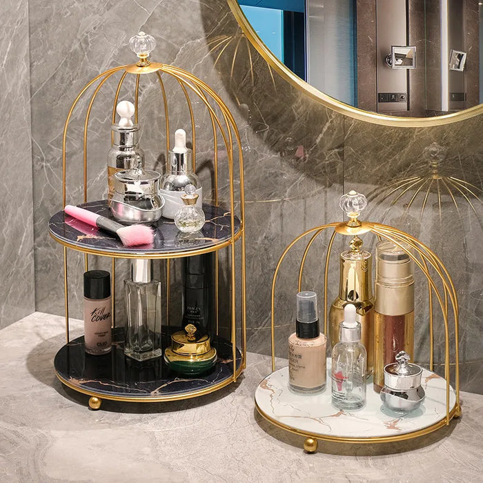 Metal Makeup Organiser – Multi-Shelf Cosmetic Storage for Vanity & Bathroom