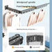 Foldaway Wall-mounted Clothes Dryer — White Aluminium Alloy, Retractable