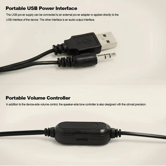2.1 USB-Powered PC Speaker Set with Subwoofer — Compact Stereo for Laptop, Phone & TV