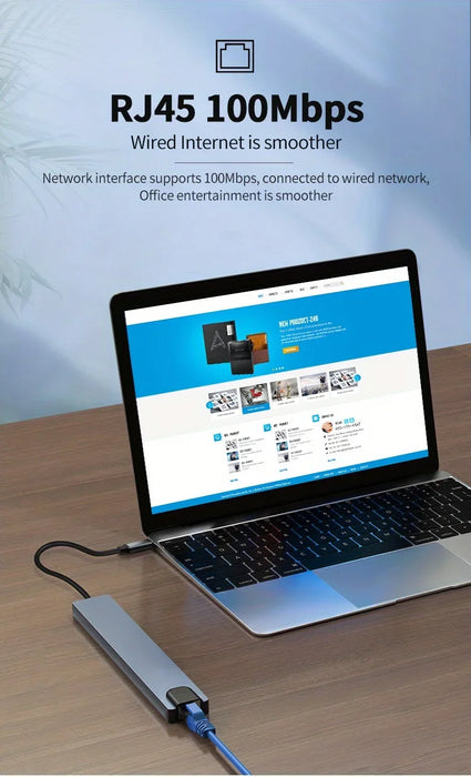 10-in-1 USB-C Hub – 4K@30Hz HDMI-Compatible Docking Station with PD 100W, RJ45 & USB 3.0