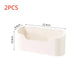 Adhesive Wall-Mounted Storage Rack – 2-Piece White Kitchen & Bathroom Organiser