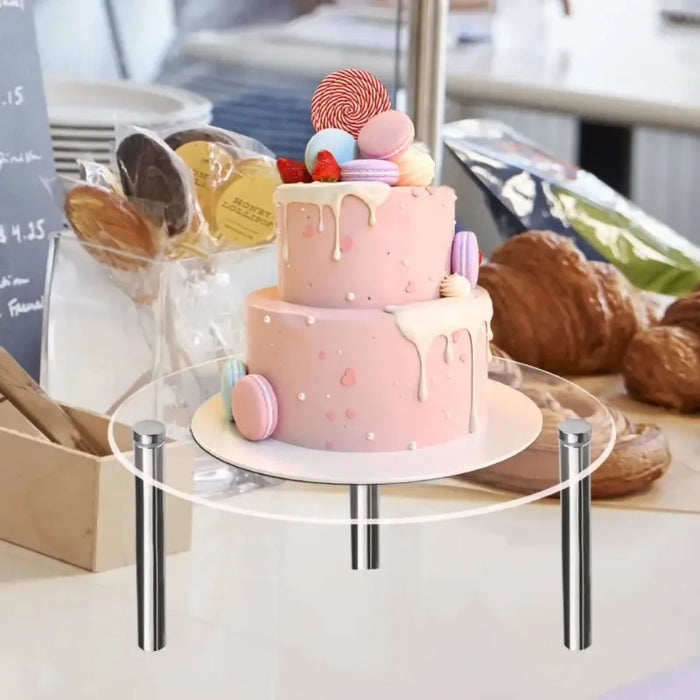 Transparent Acrylic Cake Stand — Round Cupcake & Dessert Display, Party Holder