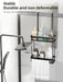 QH Dual-Tier Shower Caddy — Metal & Plastic Bathroom Shelf (Wall or Over-Door)