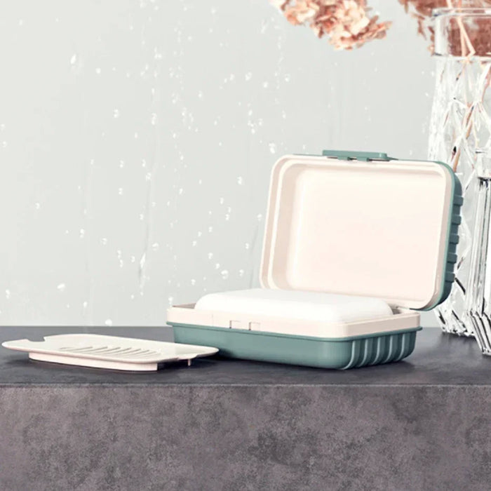 Bathroom Soap Dish with Lid — Plastic Soap Box (1–3 pcs)