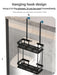QH Dual-Tier Shower Caddy — Metal & Plastic Bathroom Shelf (Wall or Over-Door)