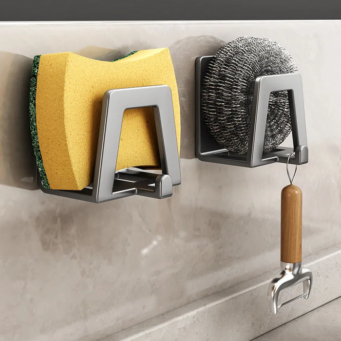 304 Stainless Steel Self‑Adhesive Sponge Holder – Sink Draining Rack