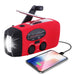 2000mAh Emergency Radio with 3-LED Torch, Solar & Hand-Crank Charging (FM/AM/WB)