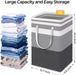 75L Large Collapsible Laundry Basket, Waterproof Tall Clothes Hamper with Extended Handles