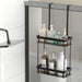 QH Dual-Tier Shower Caddy — Metal & Plastic Bathroom Shelf (Wall or Over-Door)