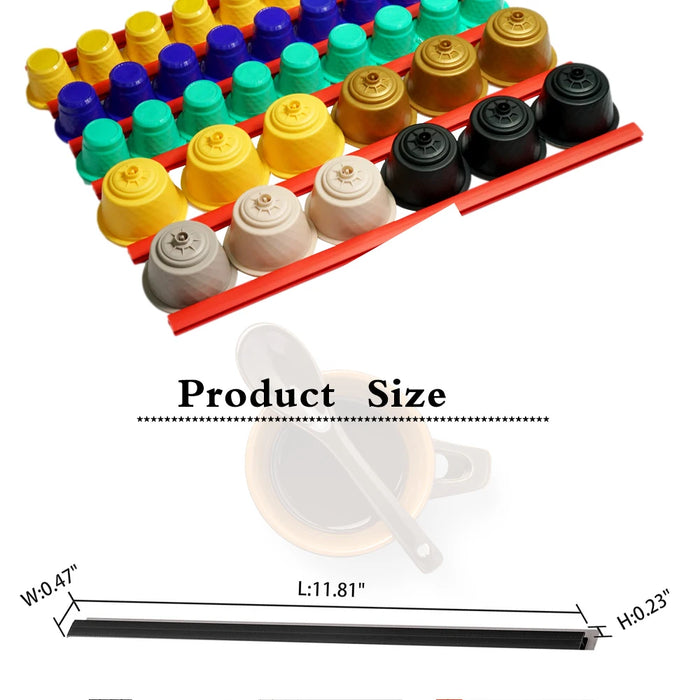 Universal Coffee Capsule Holder – 10 Adhesive Strips for K‑Cup, Nespresso, Dolce Gusto