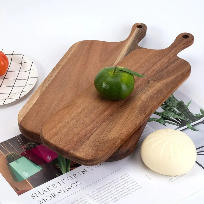 Wooden Cutting Board with Handle — Rectangular Serving & Cheese Board
