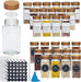 13-piece Glass Spice Jars with Bamboo Lids, 120ml Square Seasoning Jars with Shaker Lids, Labels & Funnel