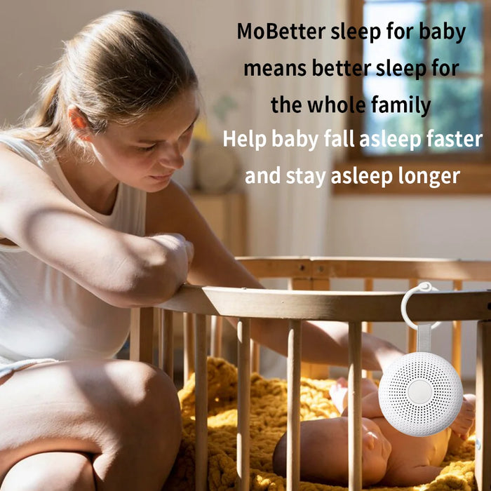 Portable White Noise Machine for Babies — 15 Soothing Sounds & Smart Night Light, USB Rechargeable