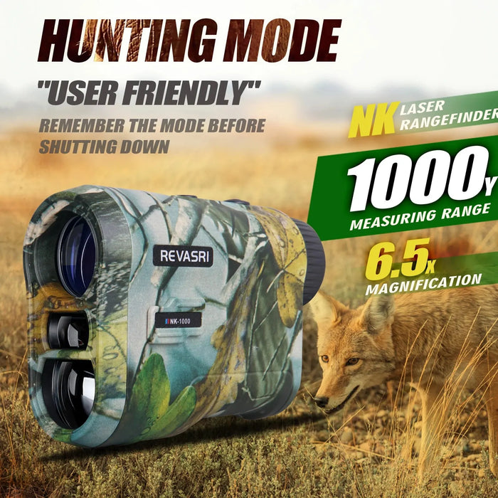 REVASRI Hunting Laser Rangefinder 5–1000 m | 6×, USB‑C Rechargeable