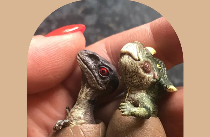 3PCS Hatching Dinosaur Eggs – T‑Rex, Triceratops & Raptor PVC Model Set