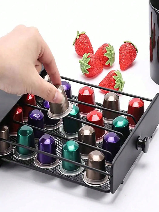 40‑Pod Nespresso Drawer Organiser – Coffee Capsule Storage Rack (Black)