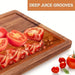 Beech Walnut Wooden Cutting Board - Rectangle Chopping & Butcher Block for Cheese & Meat