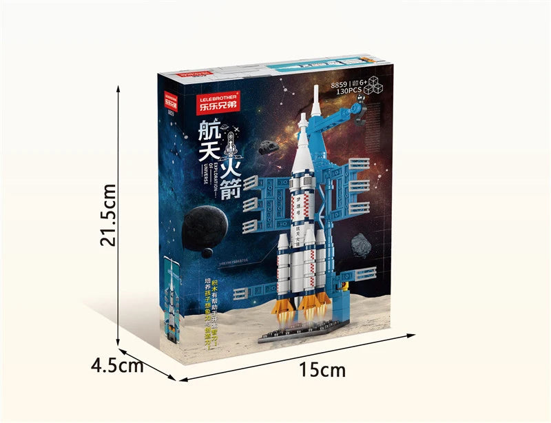 107-Piece DIY Space Rocket & Spaceship Building Set — Launch Centre Model (Plastic Bricks)