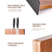 Acacia Wood Magnetic Knife Block with Stainless Steel Base
