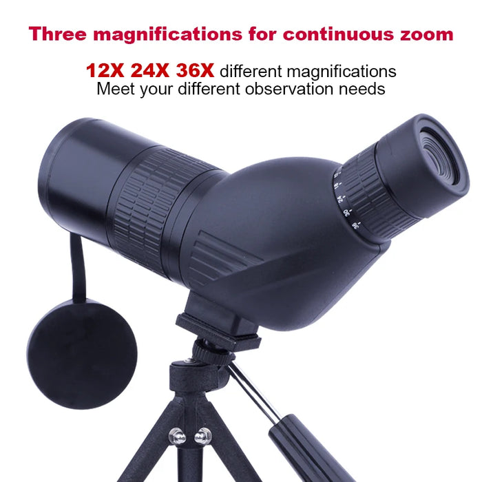 12–36x50 Spotting Scope Monocular — BAK4 Prism, FMC Coating, Waterproof