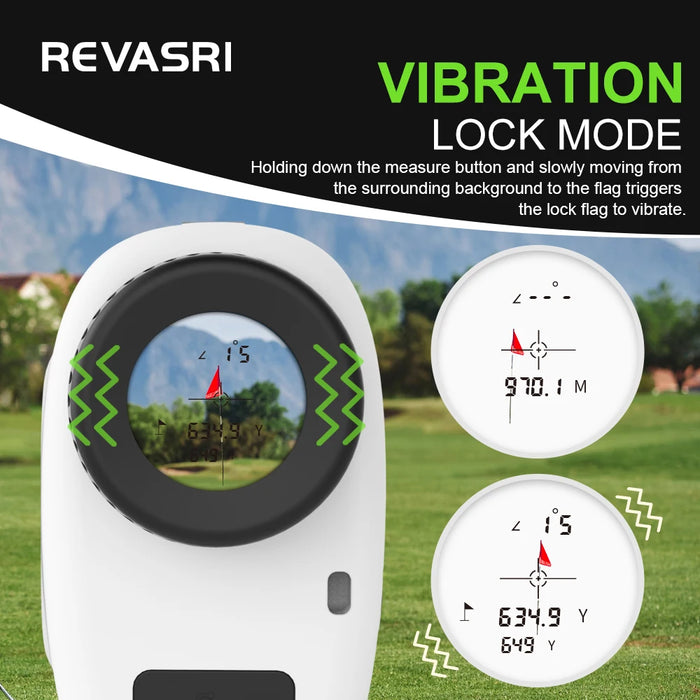Golf Laser Rangefinder with Slope Compensation, Flag Lock & Vibration — 6x Magnification (650 / 1090 yd)
