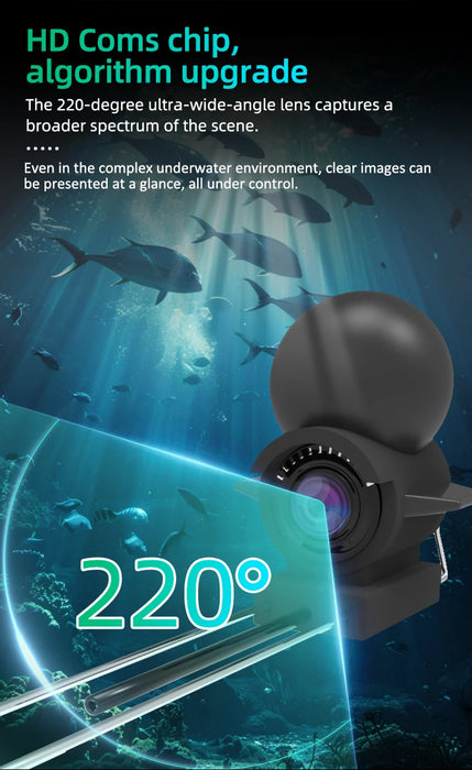 220° Underwater Fishing Camera — Handheld 4.3in LCD, 1080P Live View with Night Vision