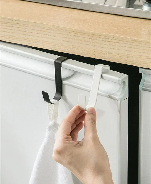 S-shaped Metal Over-Cabinet Door Hooks — Multi-purpose Kitchen & Bathroom Storage