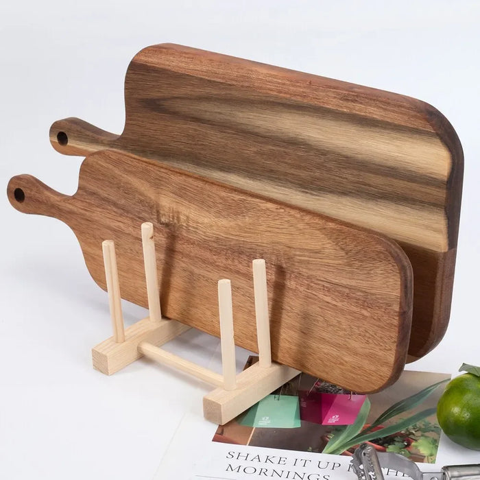 Wooden Cutting Board with Handle — Rectangular Serving & Cheese Board