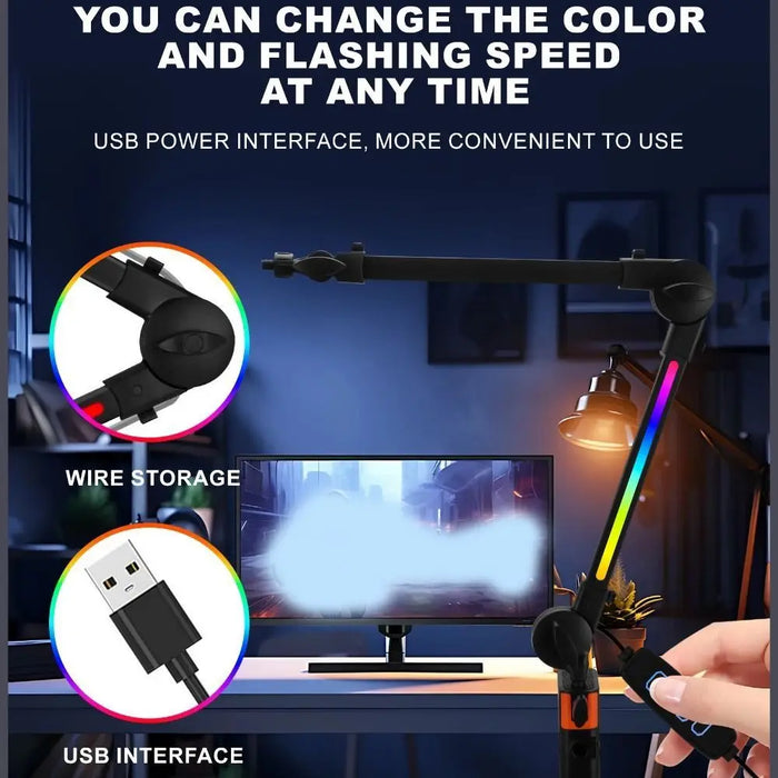 Desk-mounted Microphone Boom Arm – Heavy-duty Aluminium, 360° Rotation