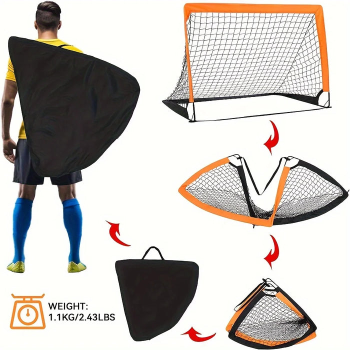 Pop-Up Football Goal for Garden — Portable Kids Soccer Net Set