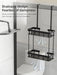 QH Dual-Tier Shower Caddy — Metal & Plastic Bathroom Shelf (Wall or Over-Door)