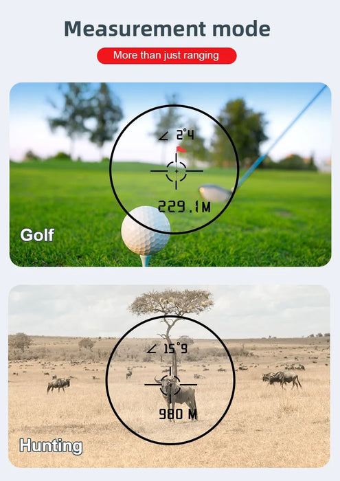 Rechargeable Golf Laser Rangefinder — 6.5×, 5–600m or 5–1000m, Type‑C