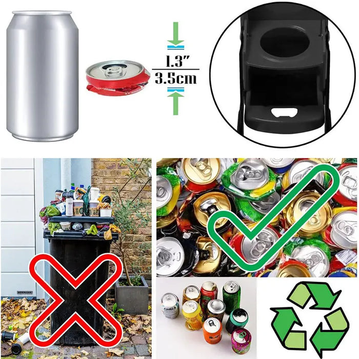 16 oz Wall-Mounted Can Crusher with Bottle Opener – Heavy-Duty Metal Smasher