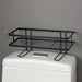 Non-Perforated Single-Tier Bathroom Storage Rack — Compact Toilet Shelf (White/Black)