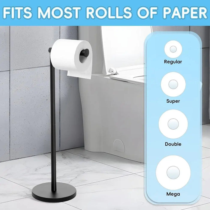 Stainless Steel Freestanding Toilet Roll Holder – 4–5 Roll Storage