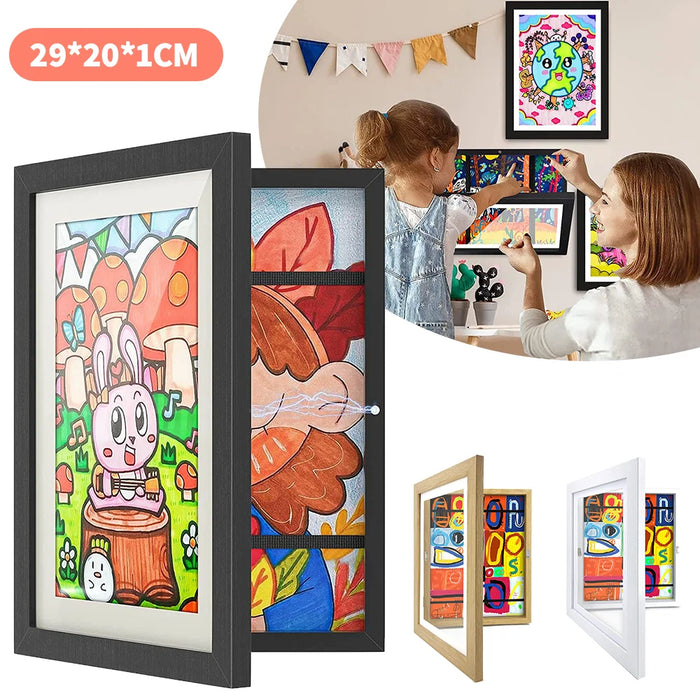 Kids' Interactive Art Frame — Removable A4 Display for Paintings & Photos