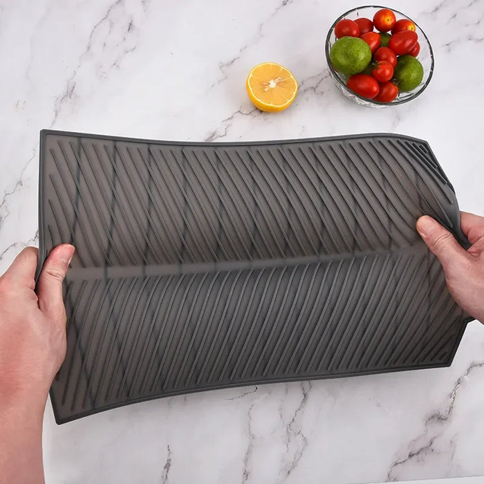 Silicone Drain & Drying Mat – Non‑Slip, Heat‑Resistant Dish Pad