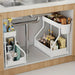 2-Tier Pull-Out Drawer Organiser — Foldable Plastic Storage for Kitchen & Bathroom