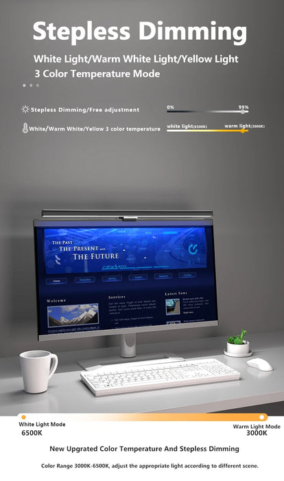 50cm Monitor Light Bar — USB Screen-Hanging Desk Lamp with Stepless Dimming