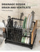 2-Tier Metal Dish Drainer with Draining Spout, Cutlery & Cup Holders