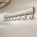 Drill-Free Wall-Mounted Aluminium Hook Rack — 6/8/10 Hook Options