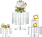 Acrylic Circular Cake & Cupcake Display Stand with Crystal Chandelier for Weddings & Parties