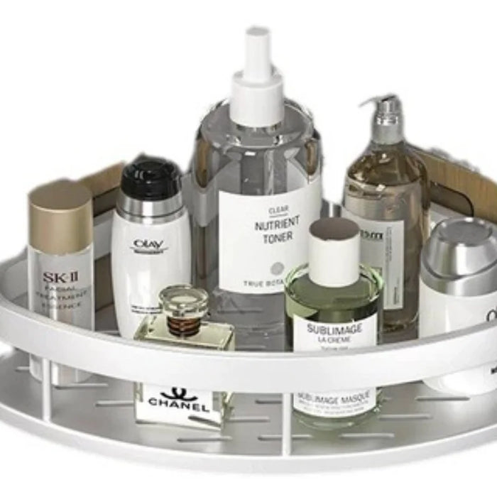 Aluminium Corner Bathroom Shelf – Adhesive Triangle Shampoo Holder (Silver, 2pcs)