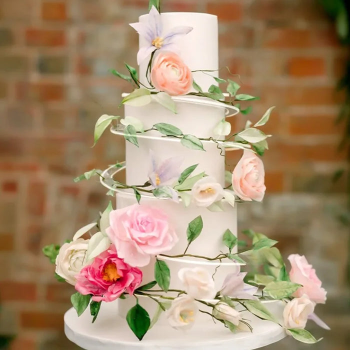 Foldable Acrylic Spiral Cake Stand – Reusable Tiered Display for Weddings & Birthdays