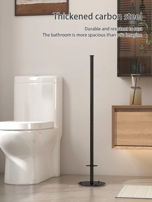 Foldable Floor-Standing Toilet Roll Holder with Reinforced Base, Standalone Dispenser