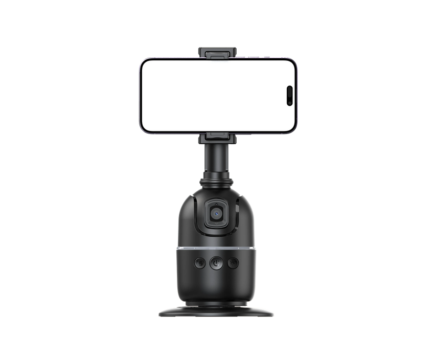P03 360° Auto Face-Tracking AI Phone Gimbal — Desktop Tripod Holder for Vlog & Live